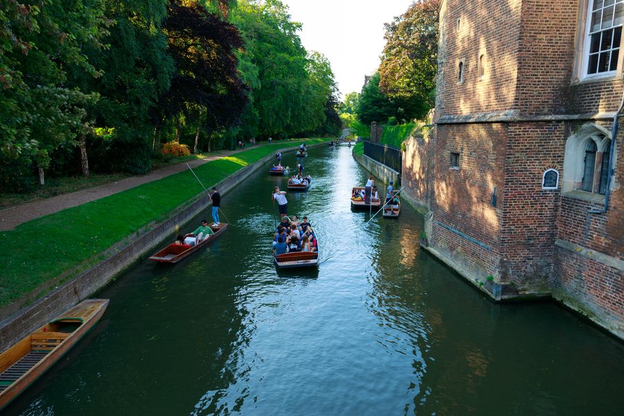 Punting on the river at Cambridge